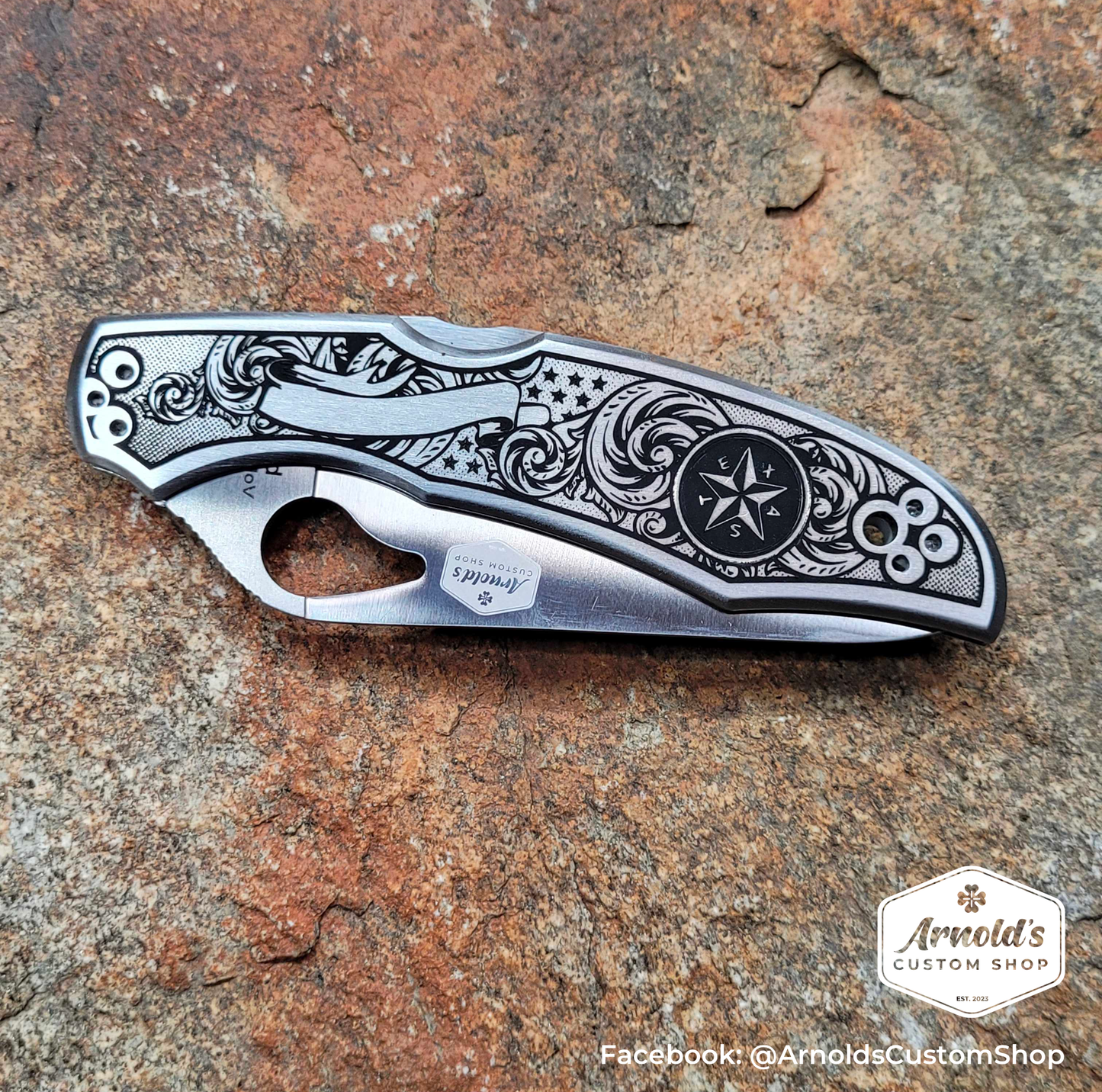 TEXAS EDITION, Custom Engraved Folding Knife