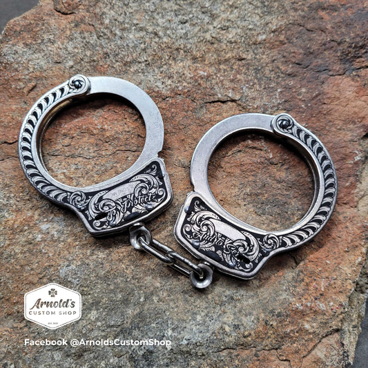 TO PROTECT AND TO SERVE EDITION, Custom Engraved Handcuffs