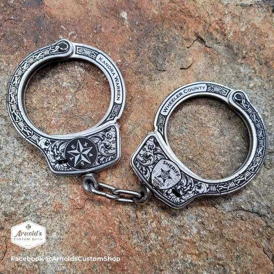 Barbed Wire, CUSTOM EMBLEM / BADGE / PATCH, Custom Engraved Handcuffs