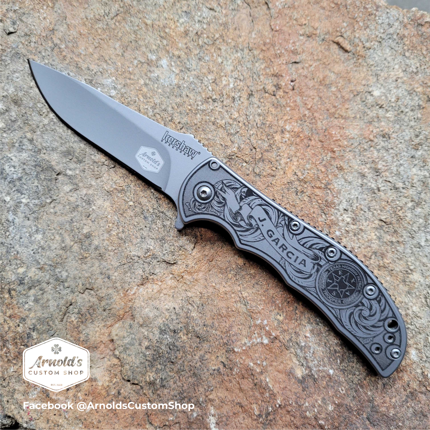 CUSTOM EMBLEM / BADGE / PATCH, Custom Engraved Folding Knife