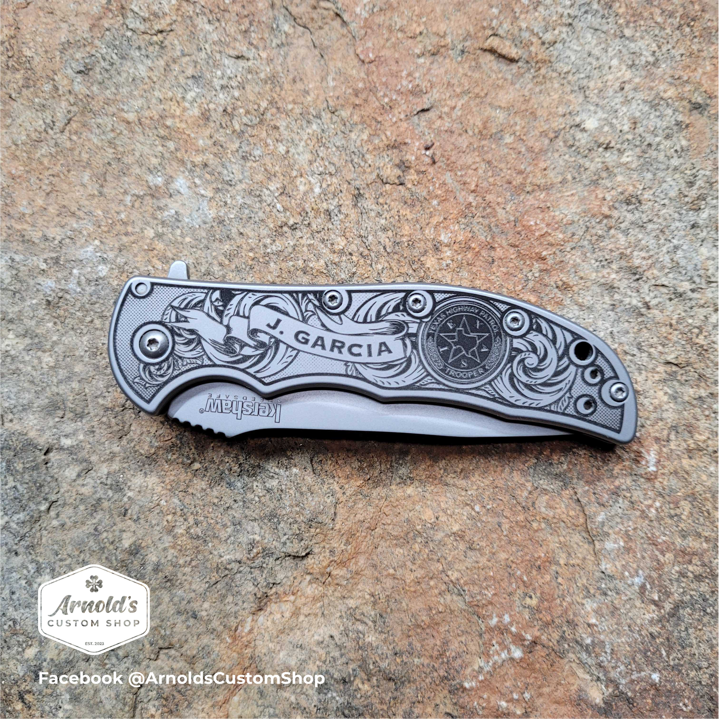 CUSTOM EMBLEM / BADGE / PATCH, Custom Engraved Folding Knife