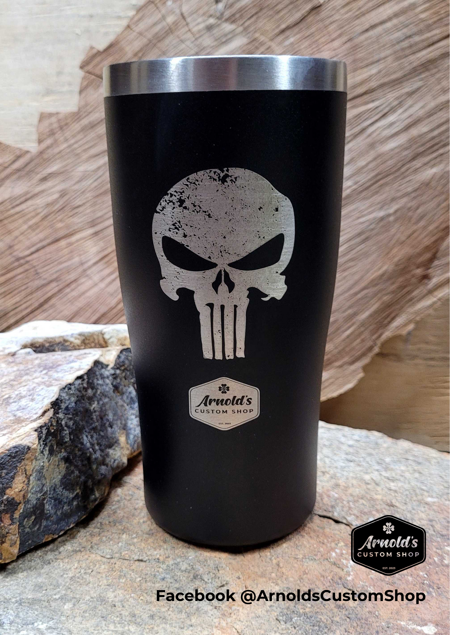 Custom Engraved Black 20oz Tumbler